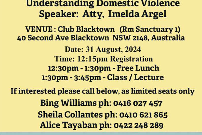 Seminar invitation to “Understanding Domestic Violence