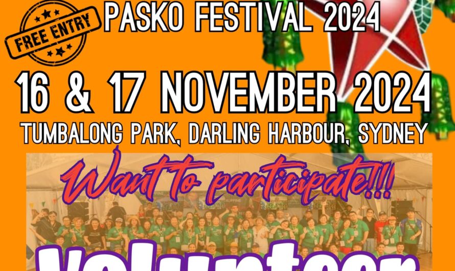 Volunteer at the Philippine Christmas (Pasko) Festival 2024 at Sydney