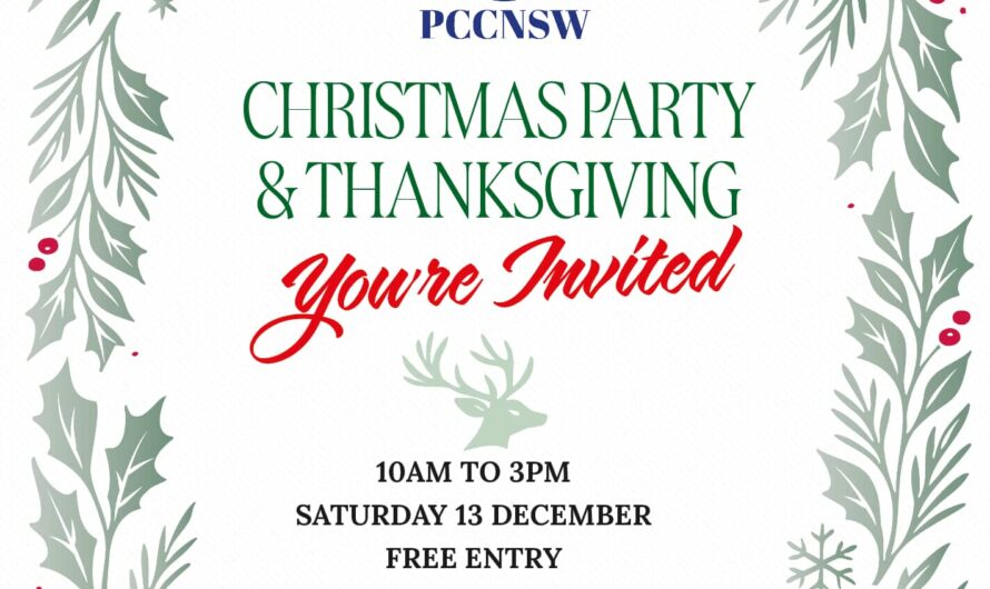 PCCNSW Christmas Party and Thanksgiving celebration to be held on 13 Dec 2025