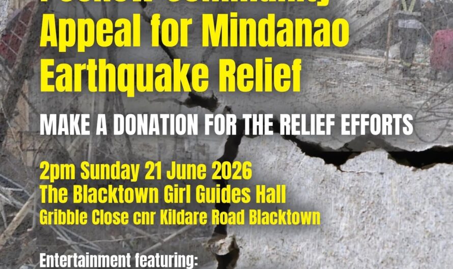 PCCNSW Community Appeal for Mindanao Earthquake Relief